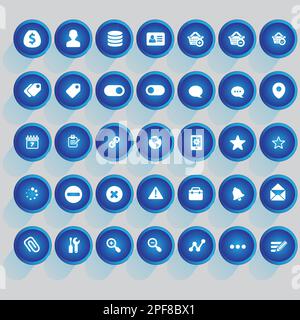 all type of Web icon set or Website set icon vector  for apps computer and mobile. Stock Vector