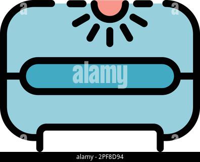 Artificial solarium icon. Outline Artificial solarium vector icon for web design isolated on white background color flat Stock Vector