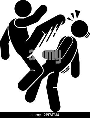 icon people are fighting. robbery. beating. brawl. Stock Vector