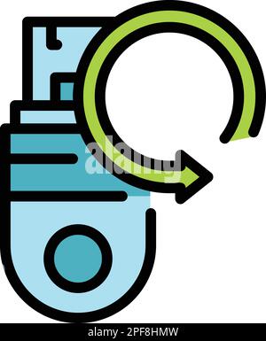Memory stick data icon. Outline Memory stick data vector icon for web design isolated on white background color flat Stock Vector