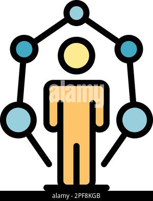 Startup team icon. Outline Startup team vector icon for web design isolated on white background color flat Stock Vector