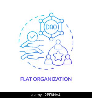 Flat organization blue gradient concept icon Stock Vector
