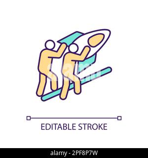 Space rocket building RGB color icon Stock Vector