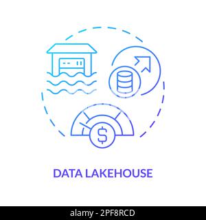Data lakehouse blue gradient concept icon Stock Vector