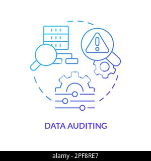 Data auditing blue gradient concept icon Stock Vector