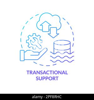 Transactional support blue gradient concept icon Stock Vector
