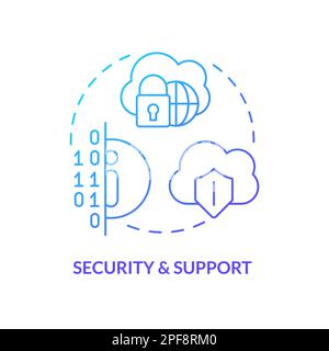 Security and support blue gradient concept icon Stock Vector