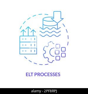 ELT processes blue gradient concept icon Stock Vector