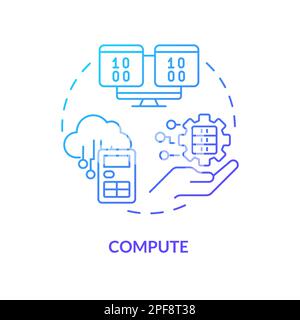 Compute blue gradient concept icon Stock Vector