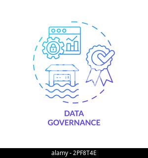 Data governance blue gradient concept icon Stock Vector