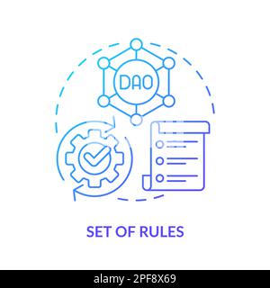 Set of rules blue gradient concept icon Stock Vector