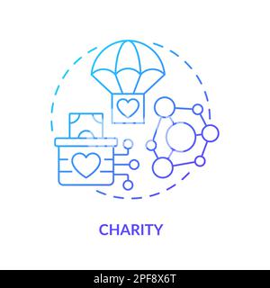 Charity blue gradient concept icon Stock Vector