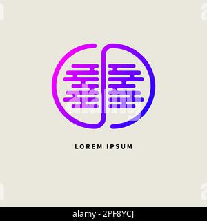 Brain activity of logo. Neurology sign, mind icon Stock Vector