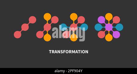Evolution logo, change metaphor, coaching sign, new life vector symbol, transform concept Stock Vector
