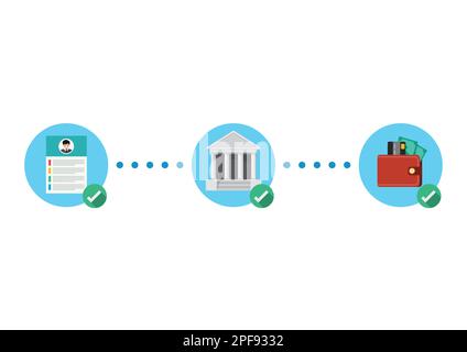 Financial services payment processing. Banking operations. Vector illustration Stock Vector