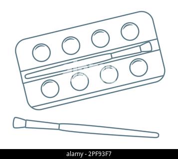 Vector illustration Stationery items for school. Goods for training. Back to school. Paints and brush. Education background Art supplies Artist Art St Stock Vector