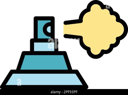 Throat spray icon. Outline throat spray vector icon for web design isolated on white background color flat Stock Vector