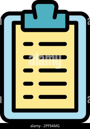 Task schedule work board icon. Outline Task schedule work board vector icon for web design isolated on white background color flat Stock Vector