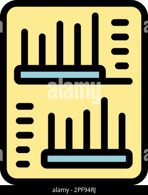 Business status chart icon. Outline business status chart vector icon for web design isolated on white background color flat Stock Vector