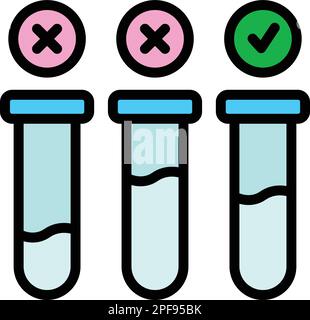 Covid test tubes icon. Outline Covid test tubes vector icon for web design isolated on white background color flat Stock Vector