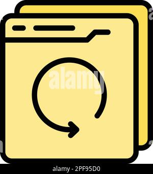 Online backup icon. Outline Online backup vector icon for web design isolated on white background color flat Stock Vector