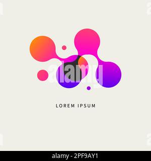 Scientific logo, set of abstract color bubbles. Science icon, logotype Stock Vector