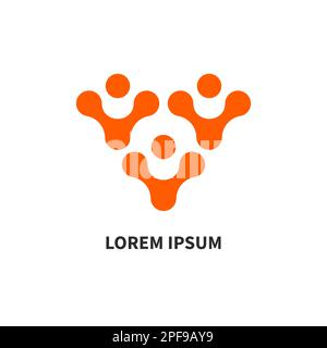 People triangle pyramid logo, business concept, unity. Community, company icon Stock Vector