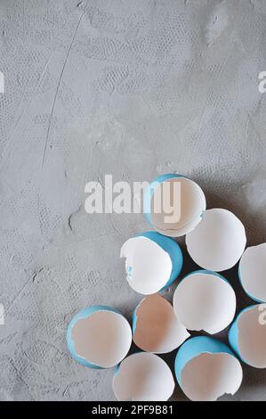 Broken Easter egg. Colored eggs. Cracked shell. Happy Easter springtime background Stock Photo