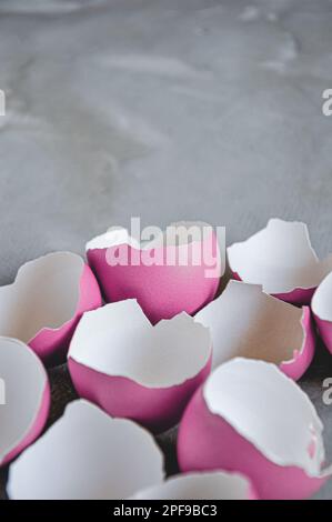 Broken Easter egg. Colored eggs. Cracked shell. Happy Easter springtime background Stock Photo