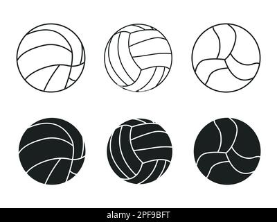 Volleyball silhouettes, Volleyball outline Stock Vector