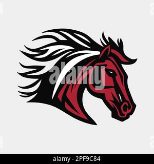 horse head logo design mascot vector Stock Vector
