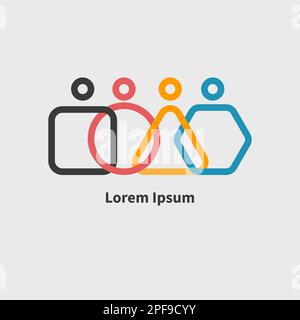 Networking, relationships, friendship logo. Interaction, team concept. Group, teamwork icon Stock Vector