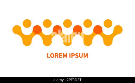 Connected people overlay logo. Teamwork icon, networking business concept Stock Vector