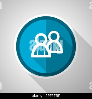 Blog symbol, flat design vector blue icon with long shadow Stock Vector