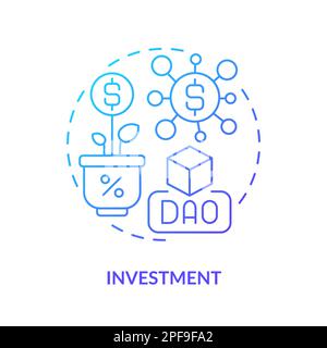 Investment blue gradient concept icon Stock Vector