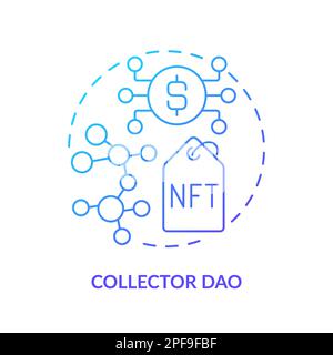 Collector DAO blue gradient concept icon Stock Vector