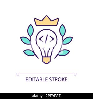 Innovative ideas in coding RGB color icon Stock Vector