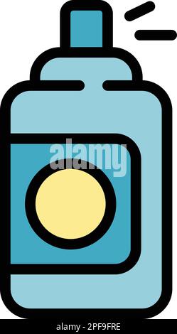 Solarium spray icon. Outline Solarium spray vector icon for web design isolated on white background color flat Stock Vector