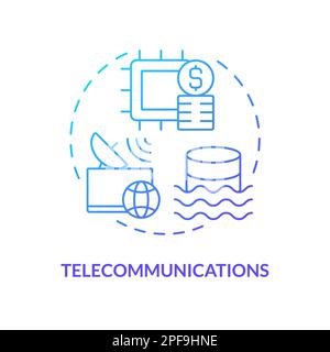 Telecommunications blue gradient concept icon Stock Vector