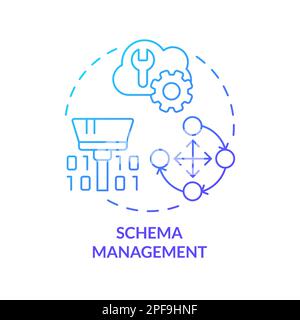 Schema management blue gradient concept icon Stock Vector
