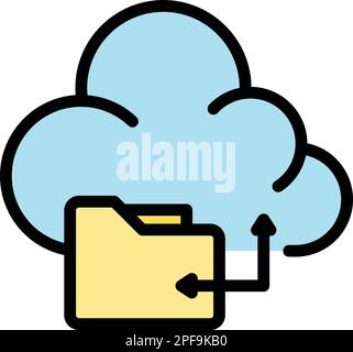 File backup icon. Outline File backup vector icon for web design isolated on white background color flat Stock Vector