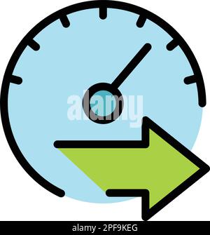 Time backup icon. Outline Time backup vector icon for web design isolated on white background color flat Stock Vector