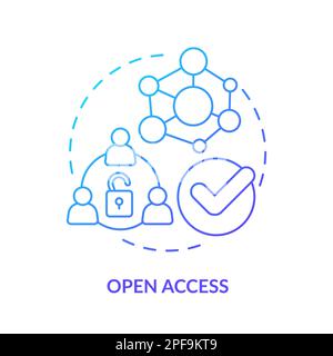 Open access blue gradient concept icon Stock Vector