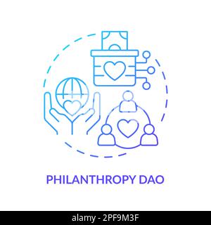 Philanthropy DAO blue gradient concept icon Stock Vector