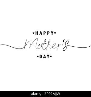 Happy mother's day typography vector isolated on white background. Stock Vector