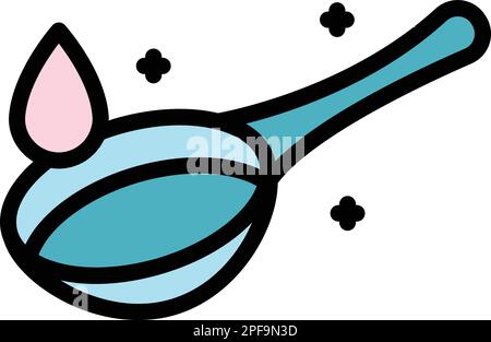 Cough drops spoon icon. Outline cough drops spoon vector icon for web design isolated on white background color flat Stock Vector
