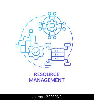 Resource management blue gradient concept icon Stock Vector