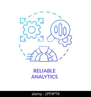 Reliable analytics blue gradient concept icon Stock Vector