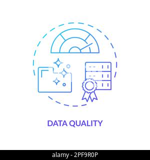 Data quality blue gradient concept icon Stock Vector