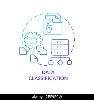 Data classification blue gradient concept icon Stock Vector